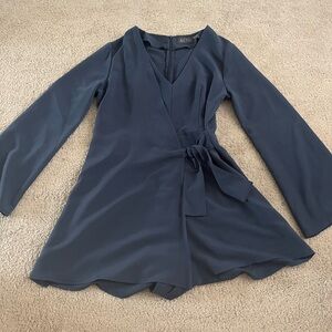 ASTR Deep Blue Long Sleeve Romper